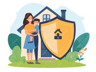 illustration-family-with-children-front-secure-home-protected-by-shield-icon-symboliz_1293074-185746