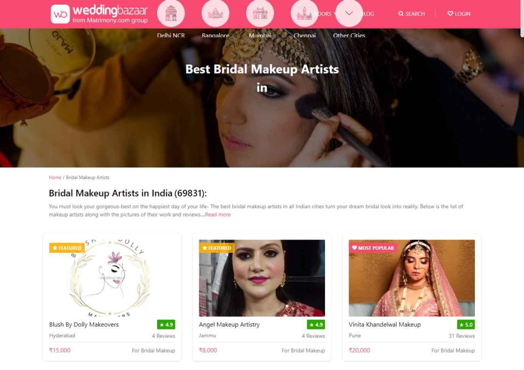 Bridal Makeup- Find Best Bridal Makeup Artists in India With Price, Reviews_11zon